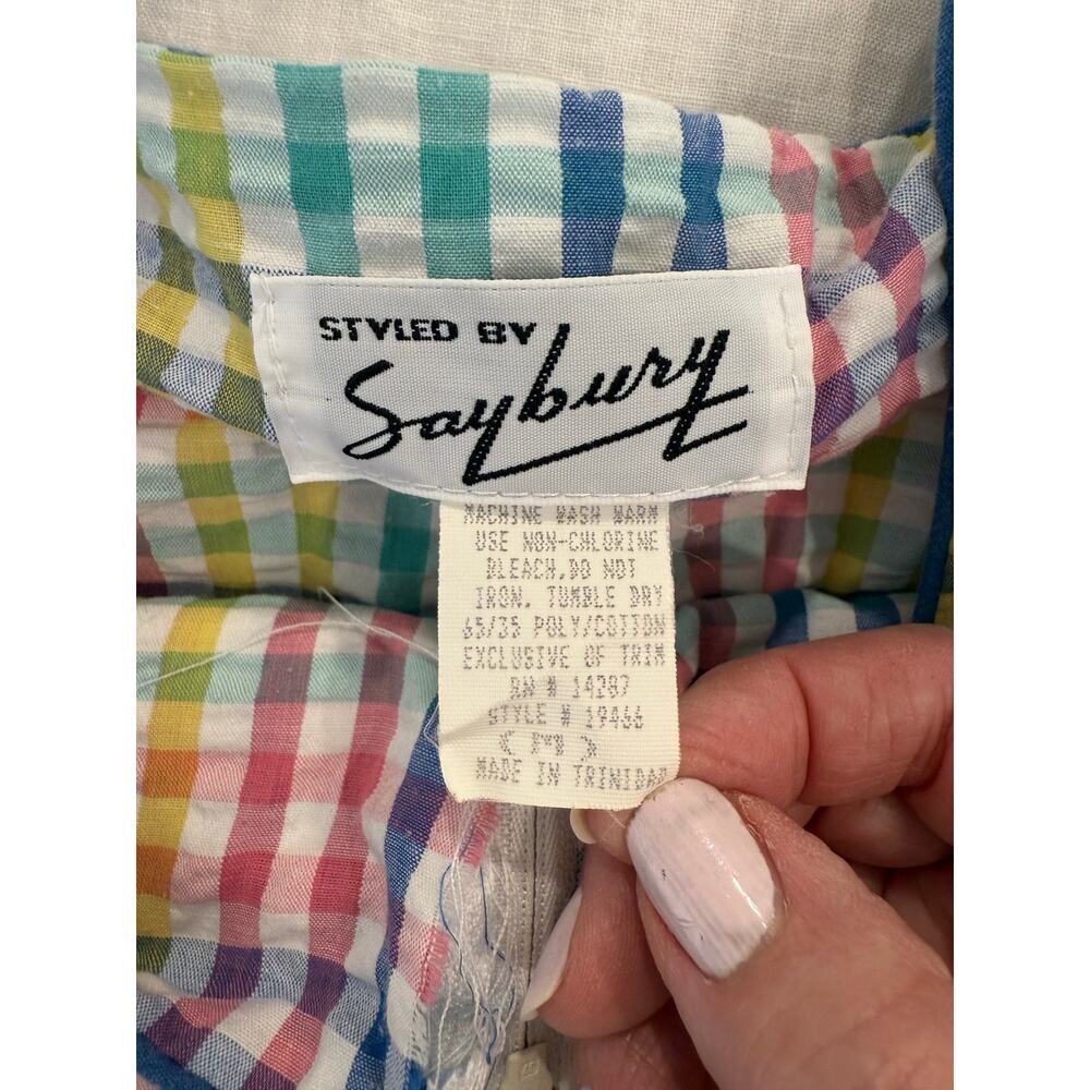 Vintage Saybury Seersucker Zip Housedress Multi C… - image 6
